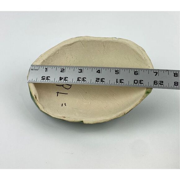 Handmade Ceramic Pottery Face Green Man Monster Mask Sculpture Unique Small EK21 - Picture 7 of 7